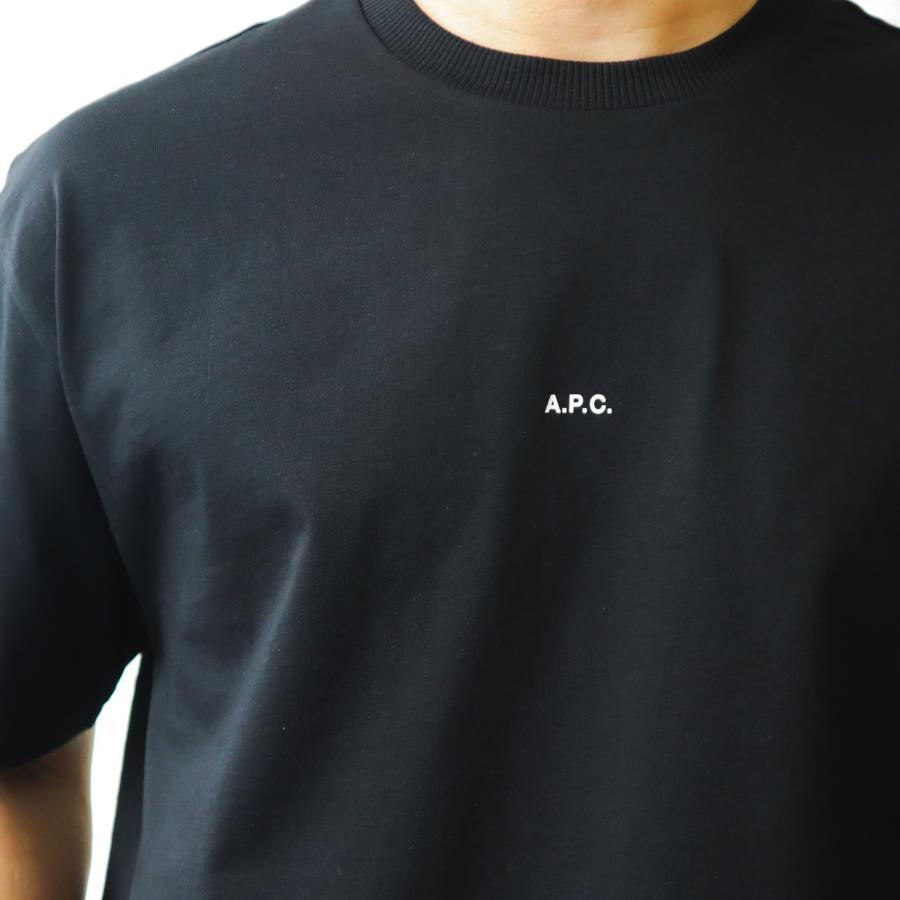 【並行輸入品】A.P.C. アーペーセー APC Tシャツ メンズ ブラック ホワイト BOXY MICRO LOGO COHBW H26386の画像