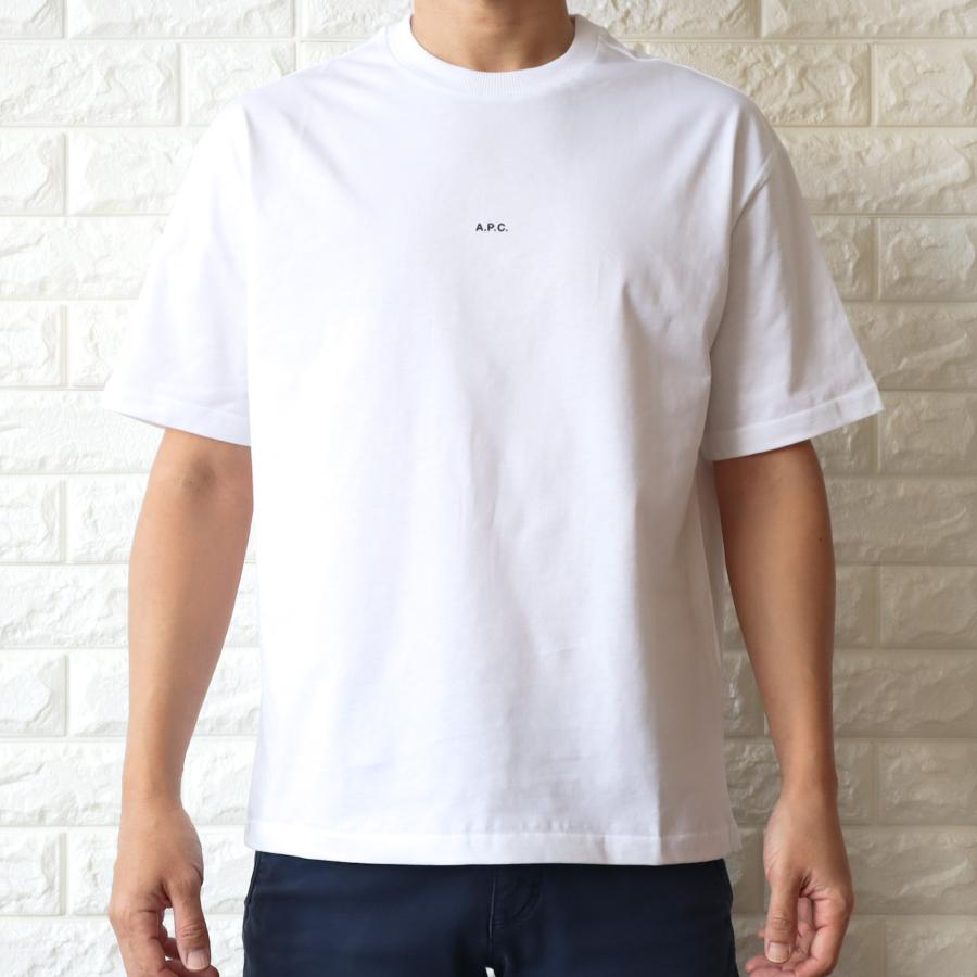 【並行輸入品】A.P.C. アーペーセー APC Tシャツ メンズ ブラック ホワイト BOXY MICRO LOGO COHBW H26386の画像