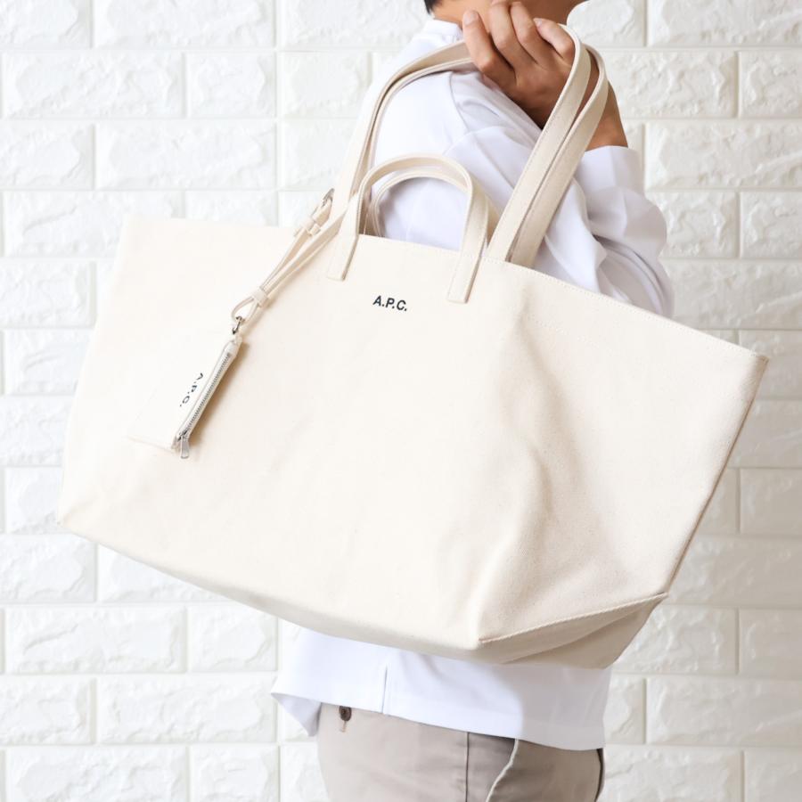 【並行輸入品】APC A.P.C. アーペーセー トートバッグ メンズ キャンバス ポーチ付 LE DRUMMER TOILE A4対応 F67046 COHMP 2026春夏新作の画像