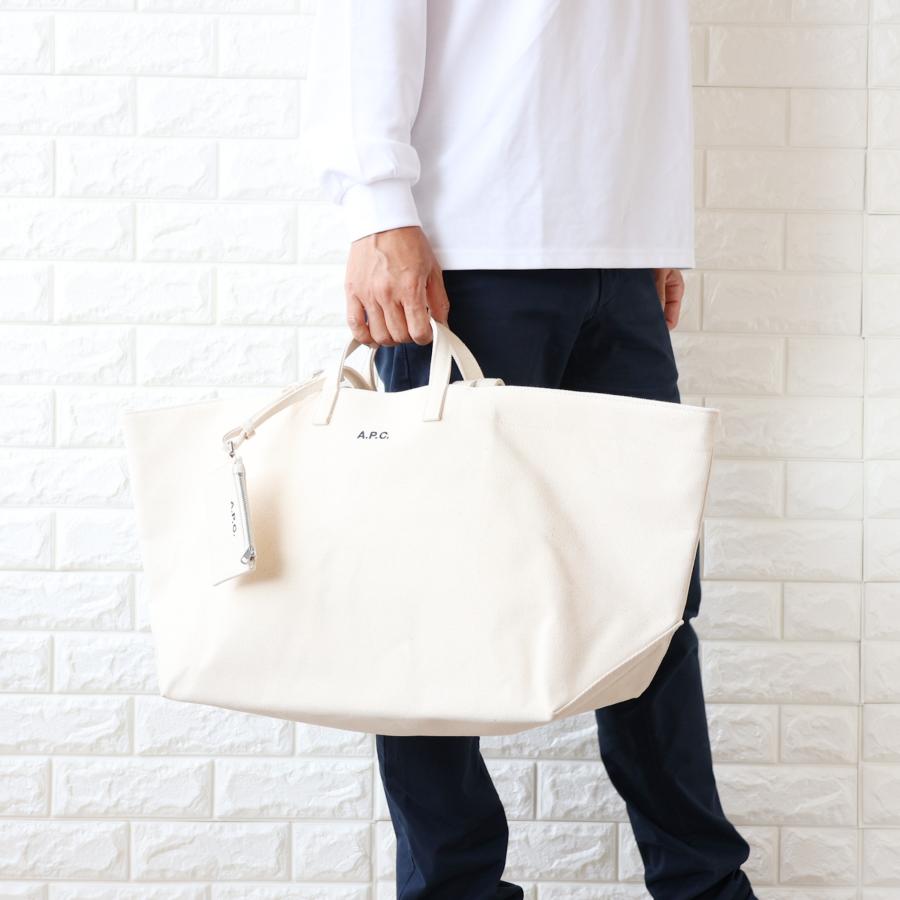 【並行輸入品】APC A.P.C. アーペーセー トートバッグ メンズ キャンバス ポーチ付 LE DRUMMER TOILE A4対応 F67046 COHMP 2026春夏新作の画像