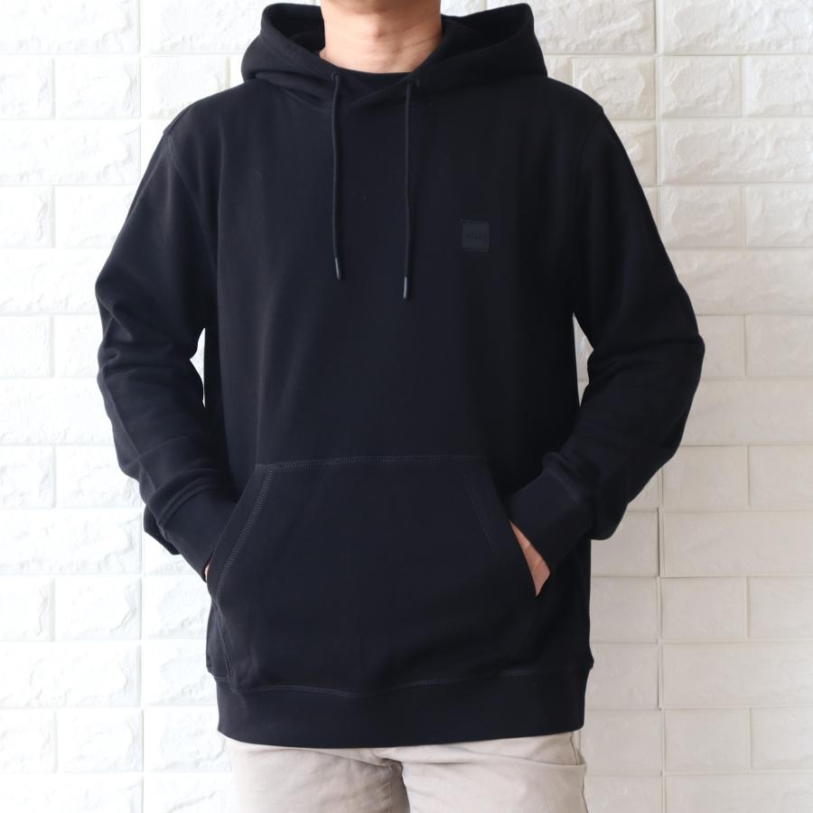 【並行輸入品】BOSS ボス スウェットパーカー ロゴパッチ フーディ メンズ ブラック ネイビー 50509314_4