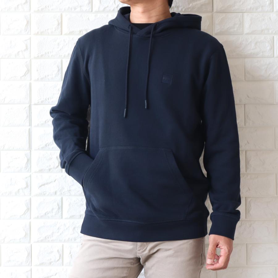 【並行輸入品】BOSS ボス スウェットパーカー ロゴパッチ フーディ メンズ ブラック ネイビー 50509314_9