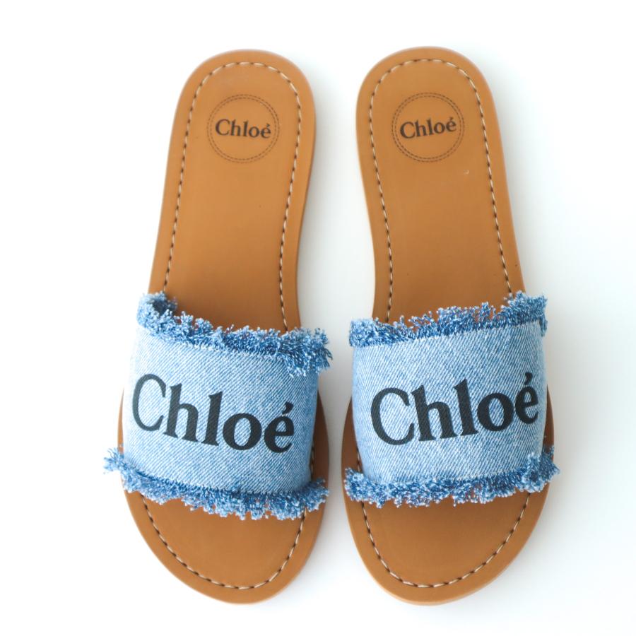 Chloe 【並行輸入品】CHLOE クロエ フリンジ付きサンダル ロゴ