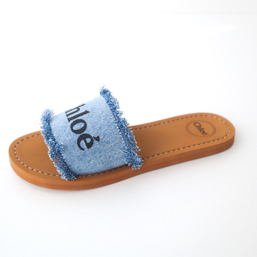 Chloe 【並行輸入品】CHLOE クロエ フリンジ付きサンダル ロゴ
