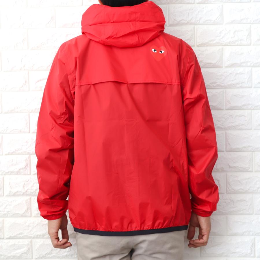 コムデギャルソン　赤 ナイロンジャケット フード付き COMME des GARCONS コムデギャルソン ジップパーカー メンズ