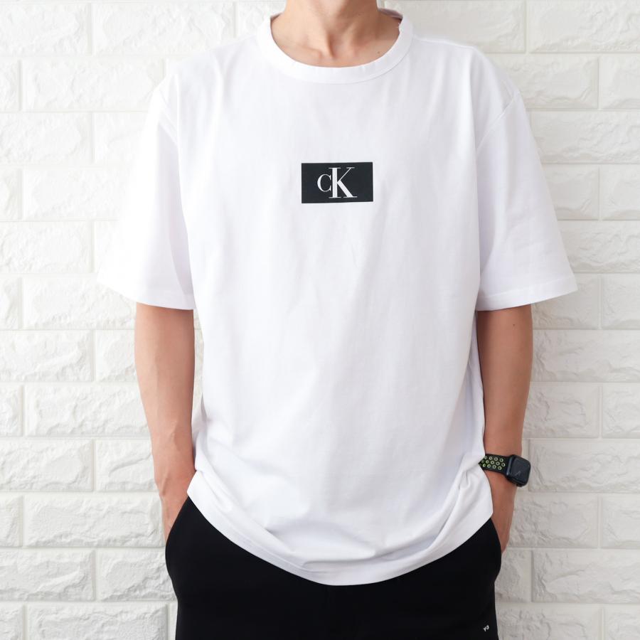 【新品】カルバンクライン Tシャツ CKロゴ 白 XS Calvin Klein（カルバン・クライン） tシャツ CK ロゴ ボクシーTシャツ