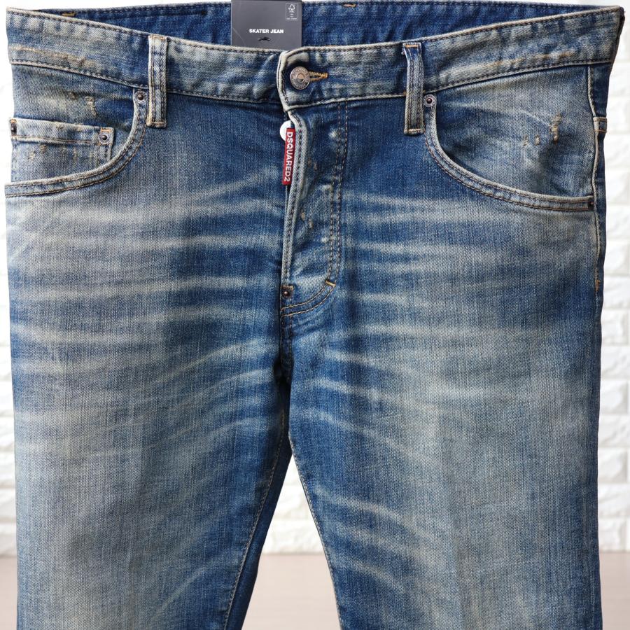 【並行輸入品】ディースクエアード D2 デニム メンズ ブルー スケーター ジーンズ SKATER JEAN S71LB1656 S30872 470の画像