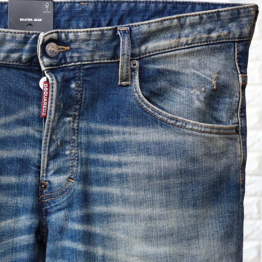 【並行輸入品】ディースクエアード D2 デニム メンズ ブルー スケーター ジーンズ SKATER JEAN S71LB1656 S30872 470の画像