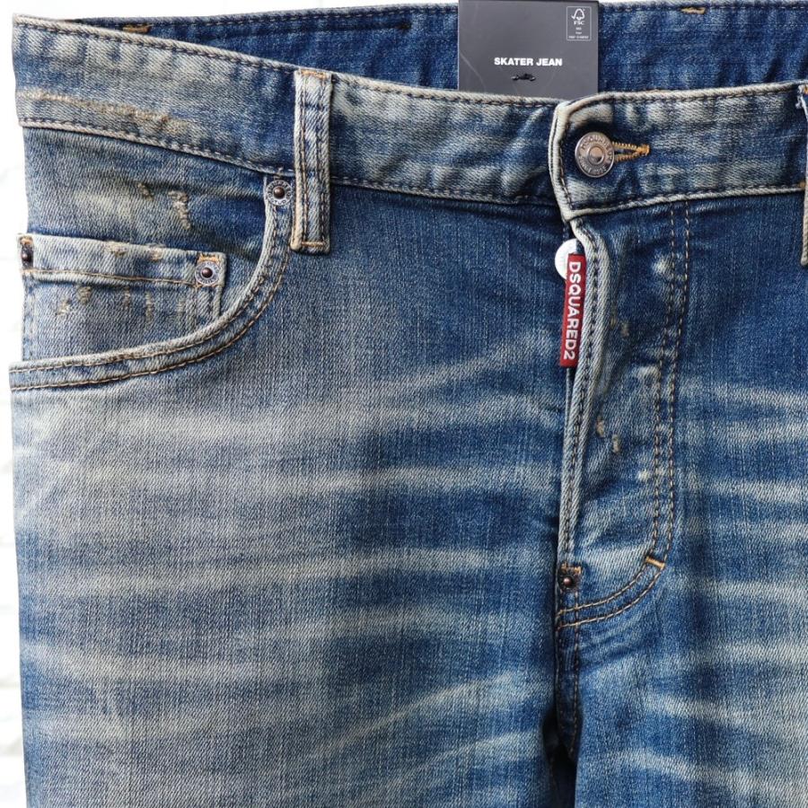 【並行輸入品】ディースクエアード D2 デニム メンズ ブルー スケーター ジーンズ SKATER JEAN S71LB1656 S30872 470の画像