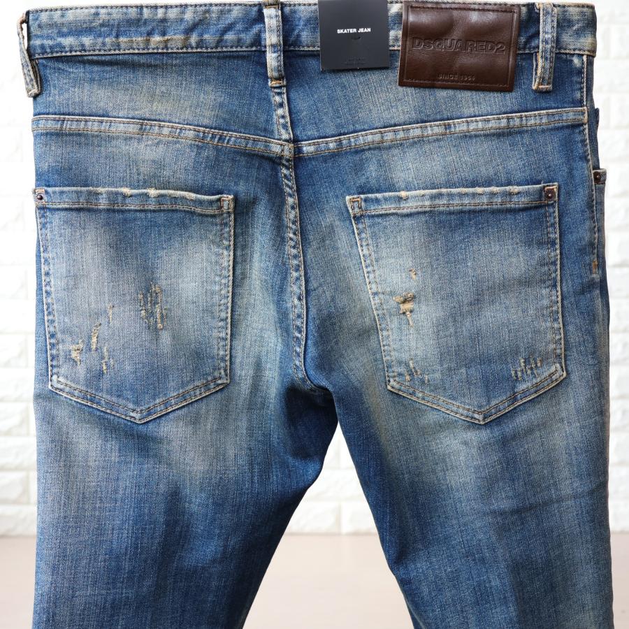 【並行輸入品】ディースクエアード D2 デニム メンズ ブルー スケーター ジーンズ SKATER JEAN S71LB1656 S30872 470の画像