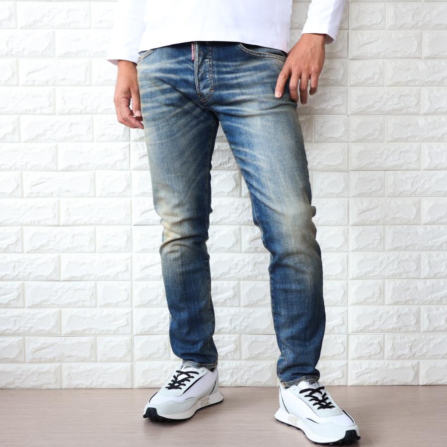 【並行輸入品】ディースクエアード D2 デニム メンズ ブルー スケーター ジーンズ SKATER JEAN S71LB1656 S30872 470の画像