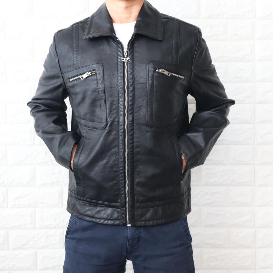 DIESEL ディーゼル レザージャケット メンズ ブラック 黒 革 DIESEL ディーゼル レザージャケット メンズ ブラック 黒 革