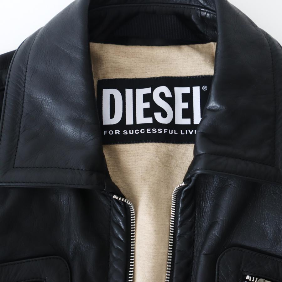 DIESEL ディーゼル レザージャケット メンズ ブラック 黒 革 DIESEL ディーゼル レザージャケット メンズ ブラック 黒 革