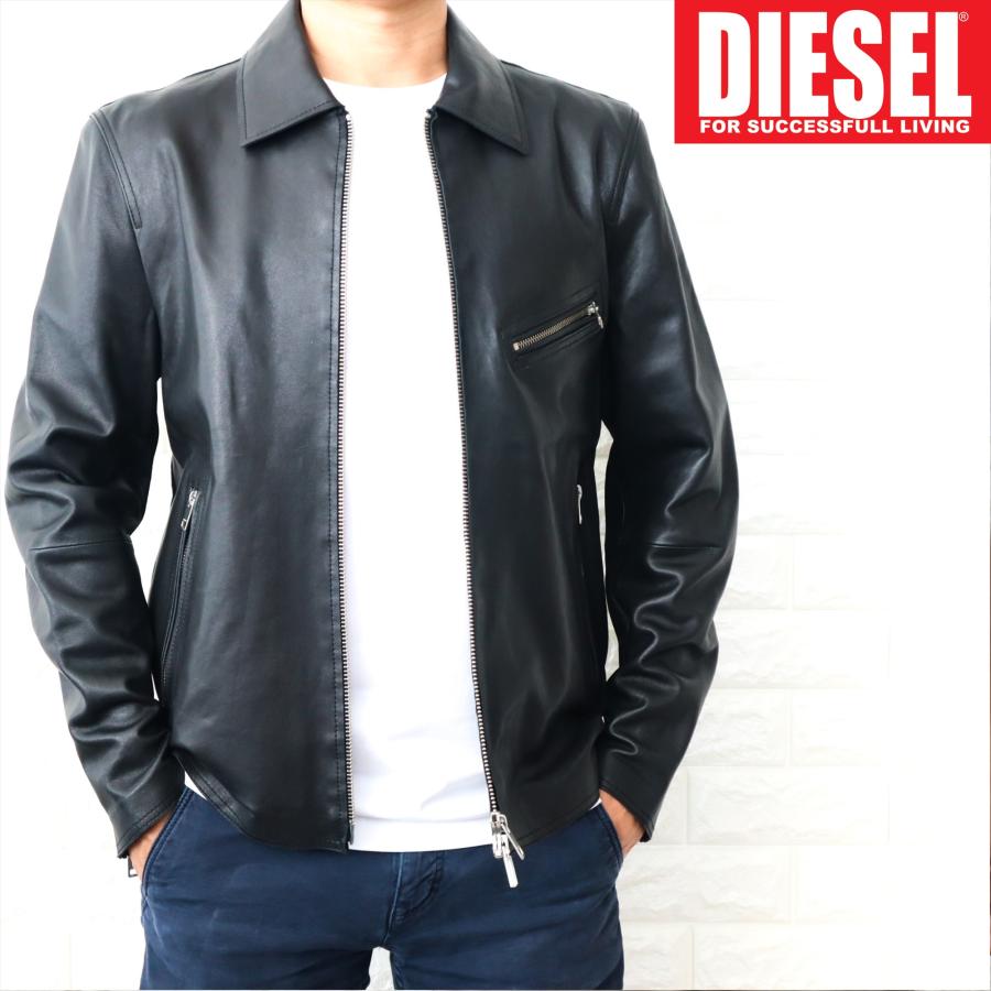 DIESEL ディーゼル レザージャケット メンズ 革ジャン 羊革 DIESEL ディーゼル レザージャケット メンズ 革ジャン 羊革