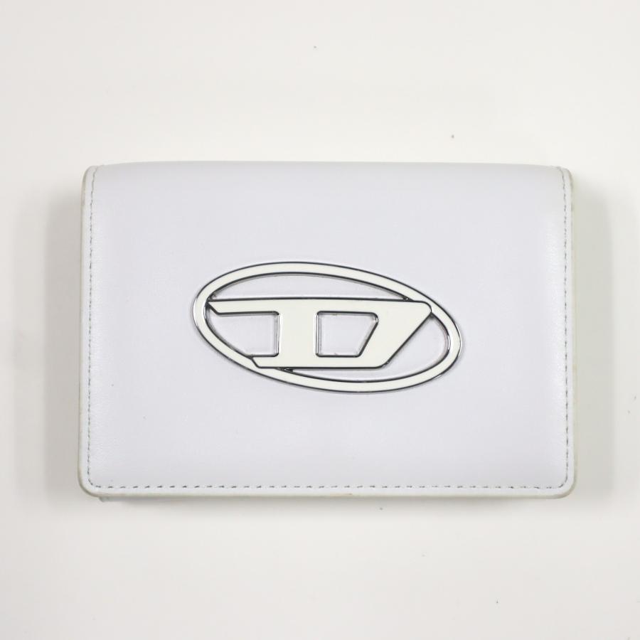 DIESEL ディーゼル ホワイト 三つ折り財布 Dロゴ 割引 DIESEL