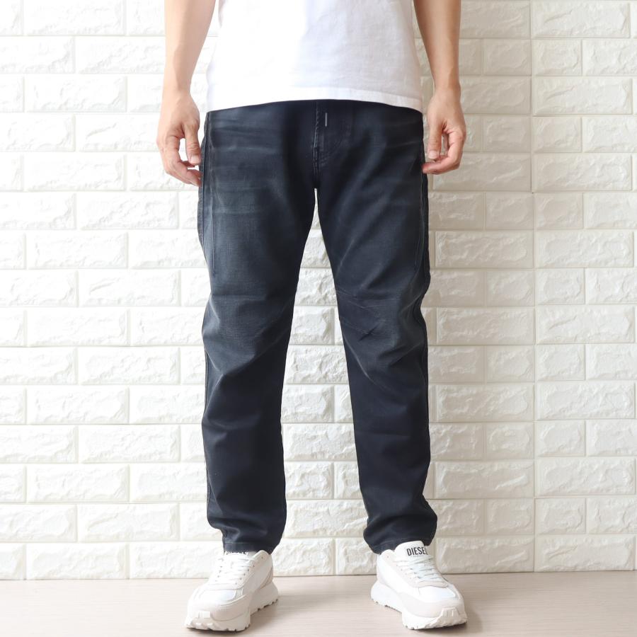 DIESEL ワイドレッグデニム サイド黒生地 DIESEL (ディーゼル) ボタンフライ ワイド ジーンズ D-RISE