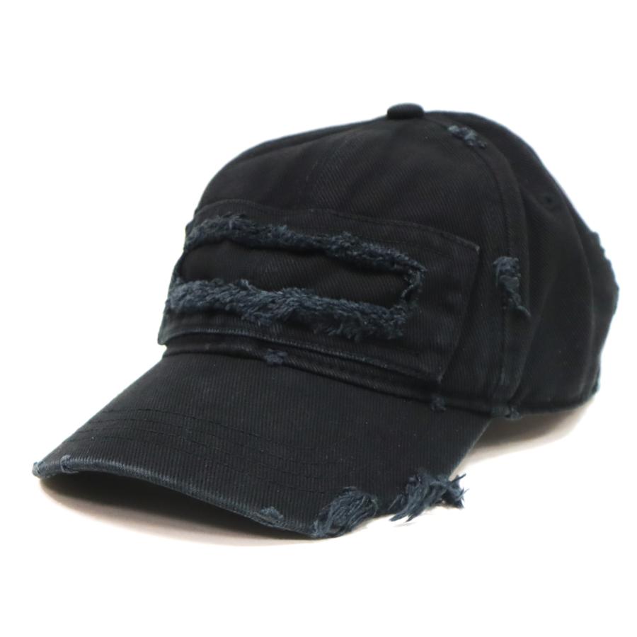 DIESEL ダメージ加工キャップ ブラック DIESEL ダメージ加工キャップ ブラック DIESEL ディーゼル 帽子