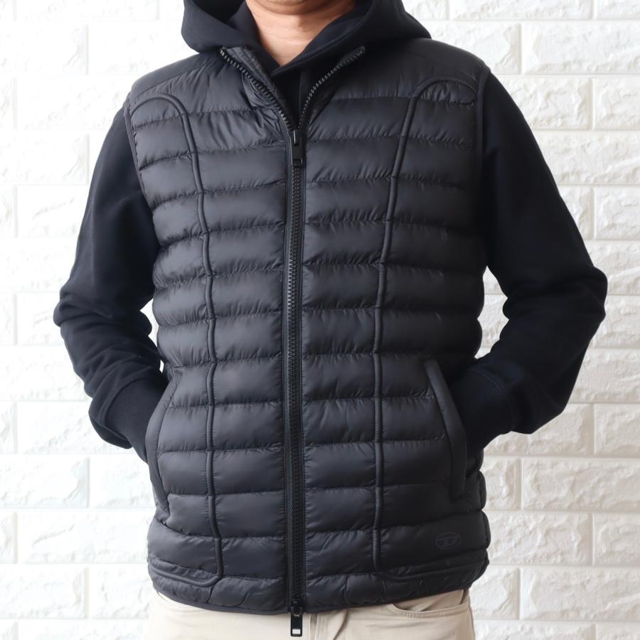 DIESEL♦現行 W-HAWKYL-SL シンサレート 中綿ベスト 黒 52 DIESEL（ディーゼル） 【並行輸入品】ディーゼル ベスト メンズ