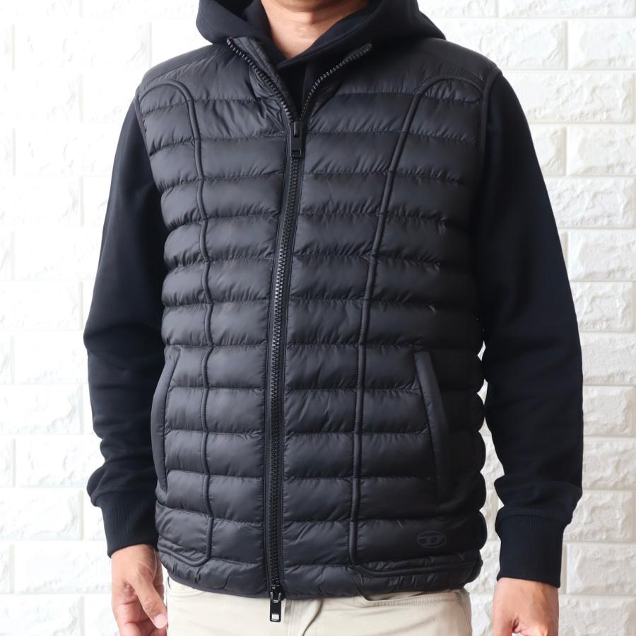 【美品】DIESEL ディーゼル ダウンベスト フード ブラック XL メンズ DIESEL（ディーゼル） 【並行輸入品】ディーゼル ベスト メンズ