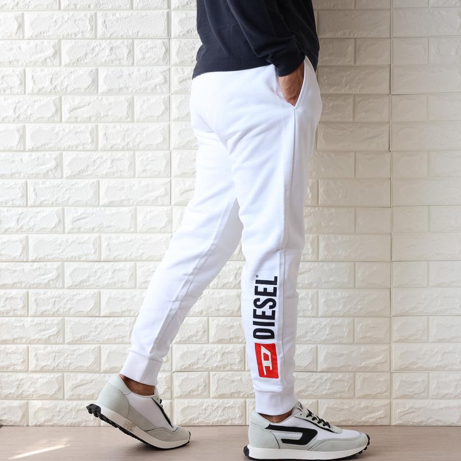 【並行輸入品】ディーゼル ジョガーパンツ メンズ ブラック ホワイト 黒 白 DIESEL スウェットパンツ ロゴ A09748 RIAJH 900の画像
