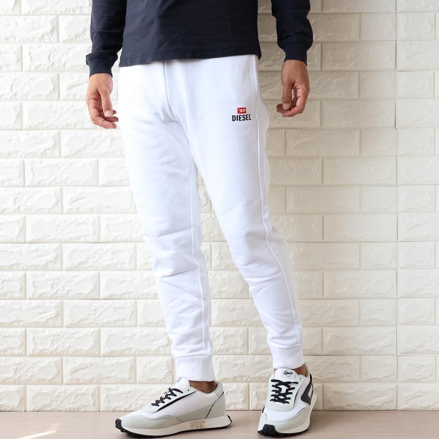 【並行輸入品】ディーゼル ジョガーパンツ メンズ ブラック ホワイト 黒 白 DIESEL スウェットパンツ ロゴ A09748 RIAJH 900の画像