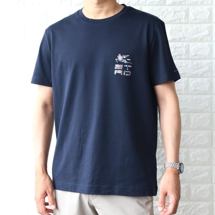 ETRO クルーネック Tシャツ 青系 ETRO クルーネック Tシャツ 青系