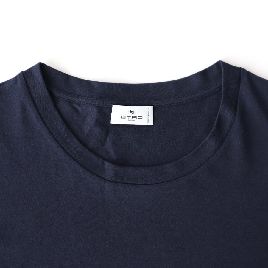 ETRO エトロ 半袖 Tシャツ メンズ ネイビーブルー ペイズリー ペガサス 
