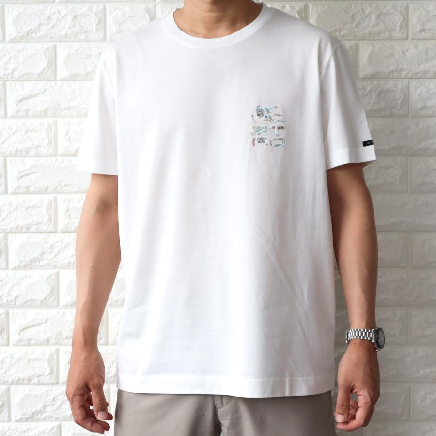 ETRO エトロ 半袖 Tシャツ メンズ ホワイト 白 ペイズリー ペガサス 