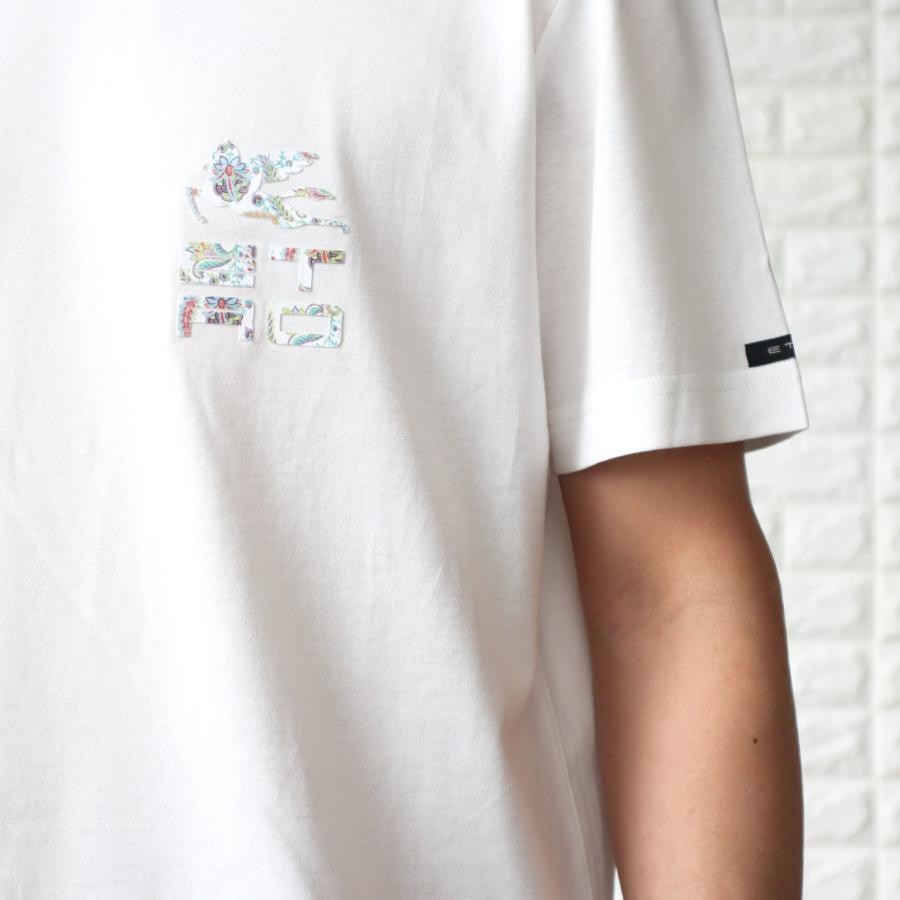 ETRO エトロ 半袖 Tシャツ メンズ ホワイト 白 ペイズリー ペガサス 