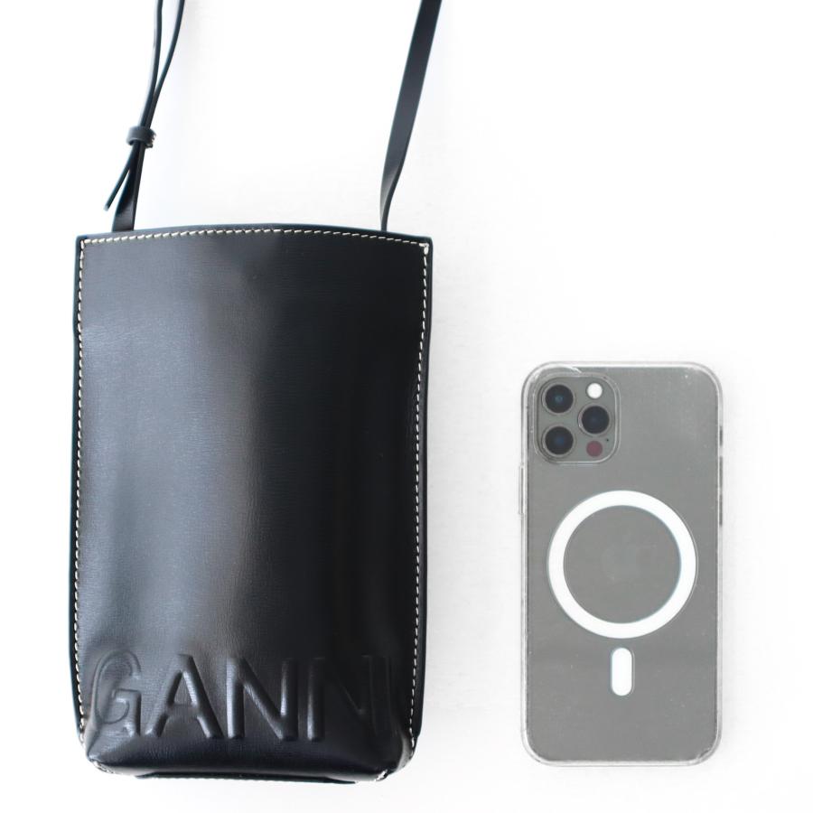 ○GANNI○レザーSM BANNERクロスバッグ○ブラック○A3591 099