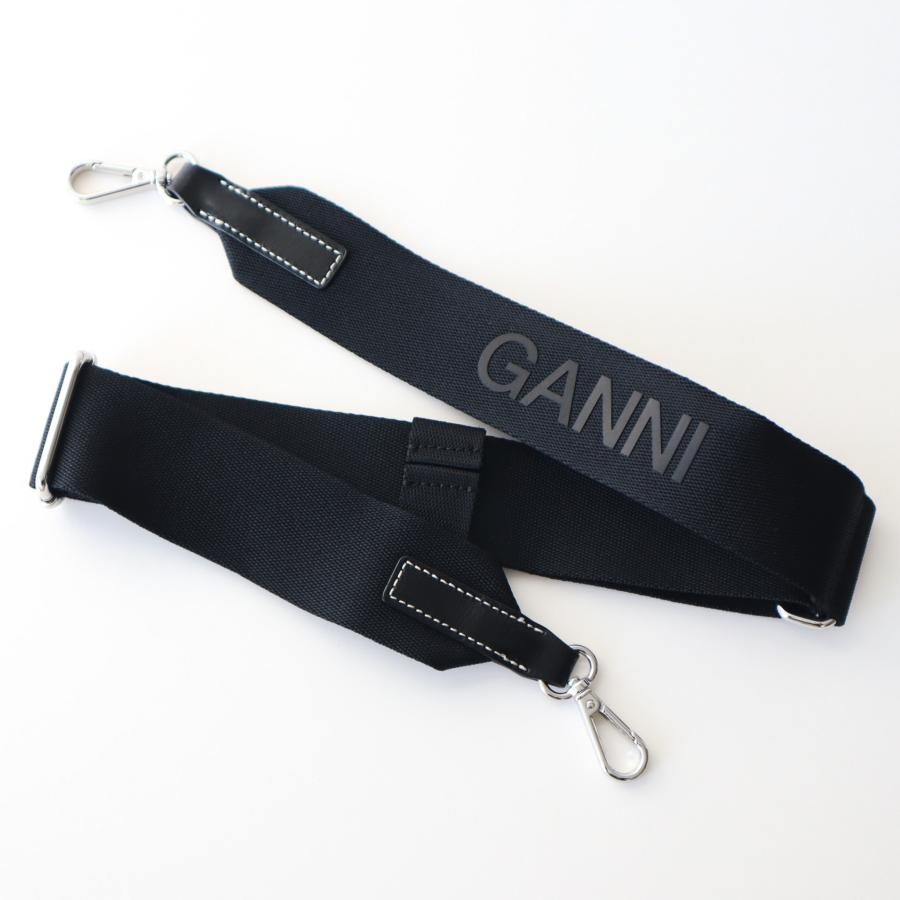 【並行輸入品】ガニ― レディース バッグ ショルダー付き ブラック 黒 トートバッグ GANNI Banner Medium Tote A5132 099の画像