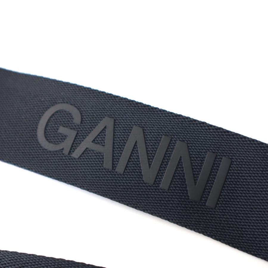 【並行輸入品】ガニ― レディース バッグ ショルダー付き ブラック 黒 トートバッグ GANNI Banner Medium Tote A5132 099の画像