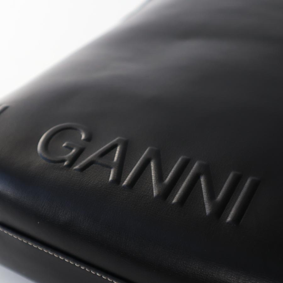 【並行輸入品】ガニ― レディース バッグ ショルダー付き ブラック 黒 トートバッグ GANNI Banner Medium Tote A5132 099の画像