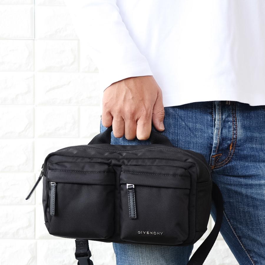 【並行輸入品】GIVENCHY ジバンシー クロスボディバッグ メンズ ブラック メタルロゴ ナイロン BK50F8K1ZL 001の画像