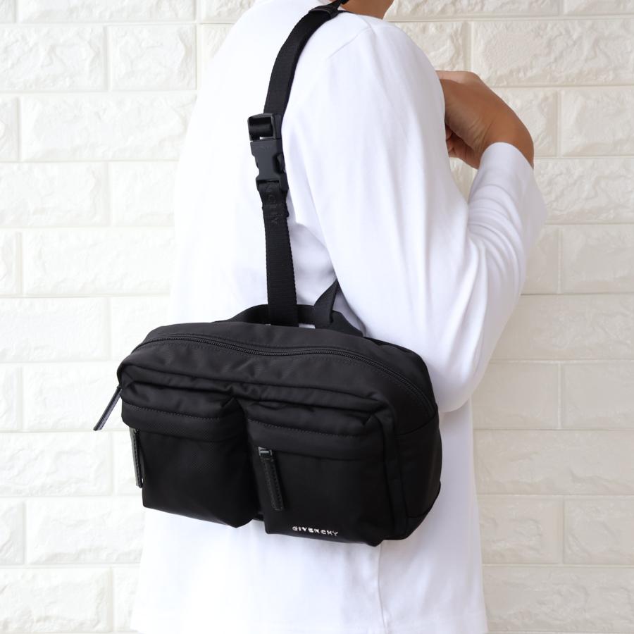 【並行輸入品】GIVENCHY ジバンシー クロスボディバッグ メンズ ブラック メタルロゴ ナイロン BK50F8K1ZL 001の画像