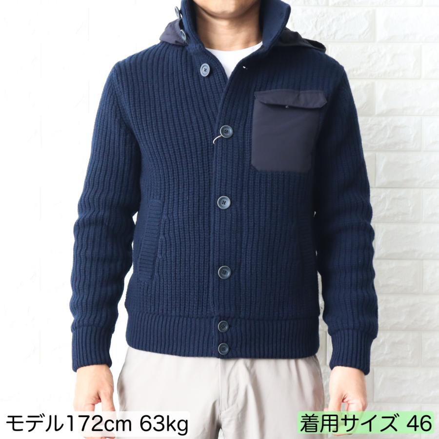 HERNO ヘルノ ブルゾン メンズ ネイビー ニット コンビ スタンド HERNO ヘルノ ブルゾン メンズ ネイビー ニット コンビ スタンド