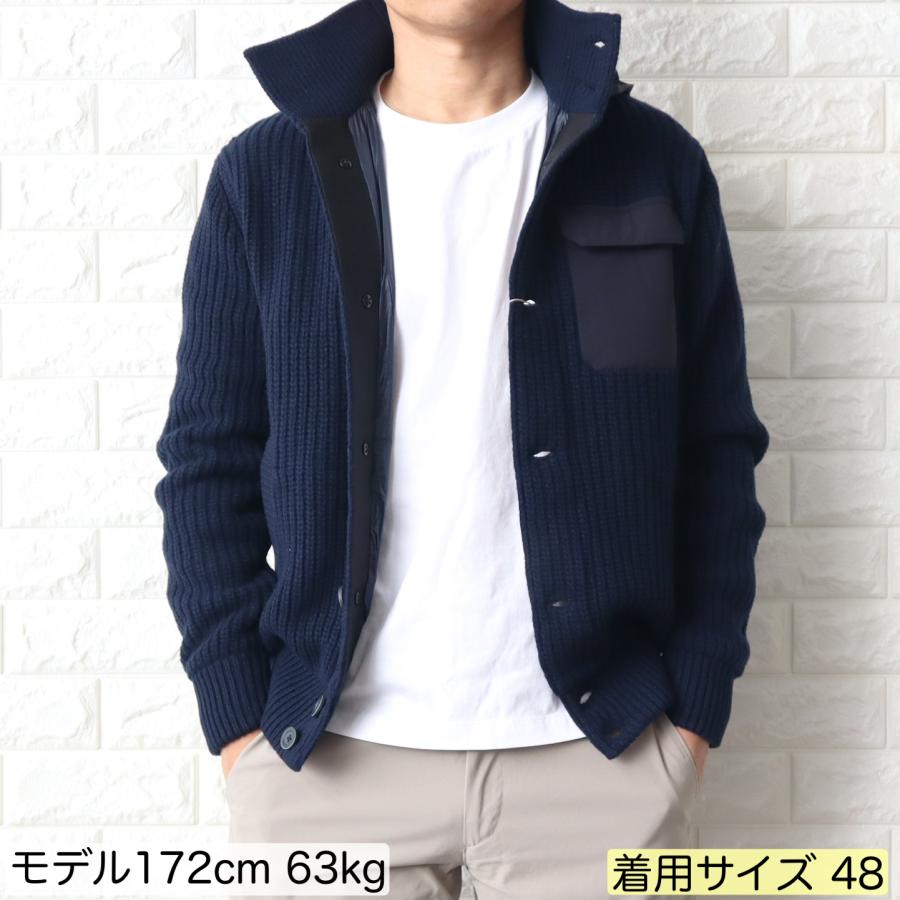 HERNO ヘルノ ブルゾン メンズ ネイビー ニット コンビ スタンド HERNO ヘルノ ブルゾン メンズ ネイビー ニット コンビ スタンド