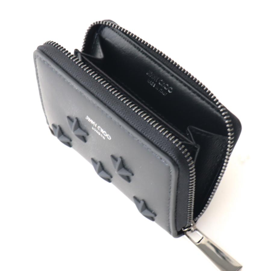 JIMMY CHOO ジミーチュウ コインケース メンズ ブラック グレー JIMMY CHOO ジミーチュウ コインケース メンズ ブラック グレー