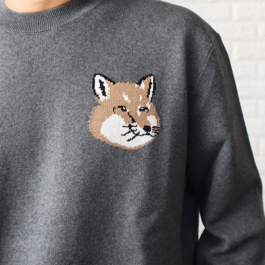 MAISON KITSUNE メゾンキツネ コットンセーター メンズ グレー MAISON KITSUNE メゾンキツネ コットンセーター メンズ グレー