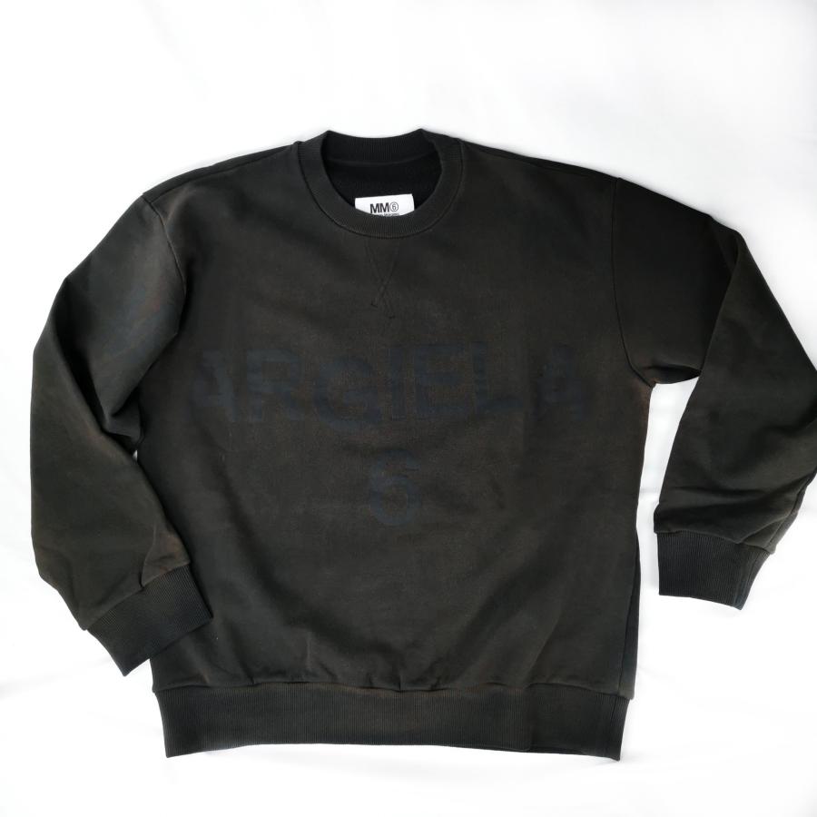 MM6 Margiela ロゴ入り ブラック スウェット MM6 メゾンマルジェラ スウェット ロゴ トレーナー ブラック 黒