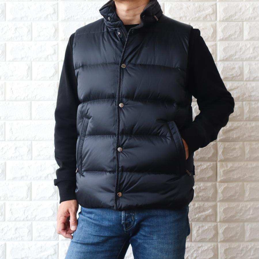 【並行輸入品】ムーレー ダウンベスト メンズ ネイビー 高級 MOORER GREGORY SH MOUGL200002TEPA174U0498の画像