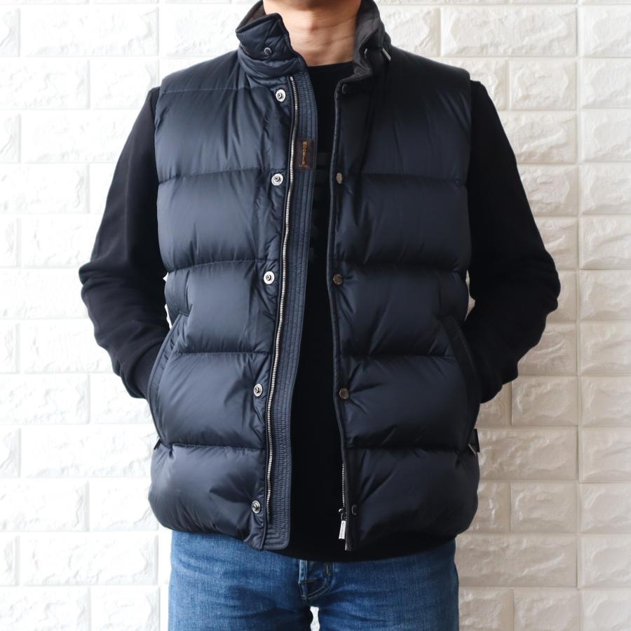 【並行輸入品】ムーレー ダウンベスト メンズ ネイビー 高級 MOORER GREGORY SH MOUGL200002TEPA174U0498の画像