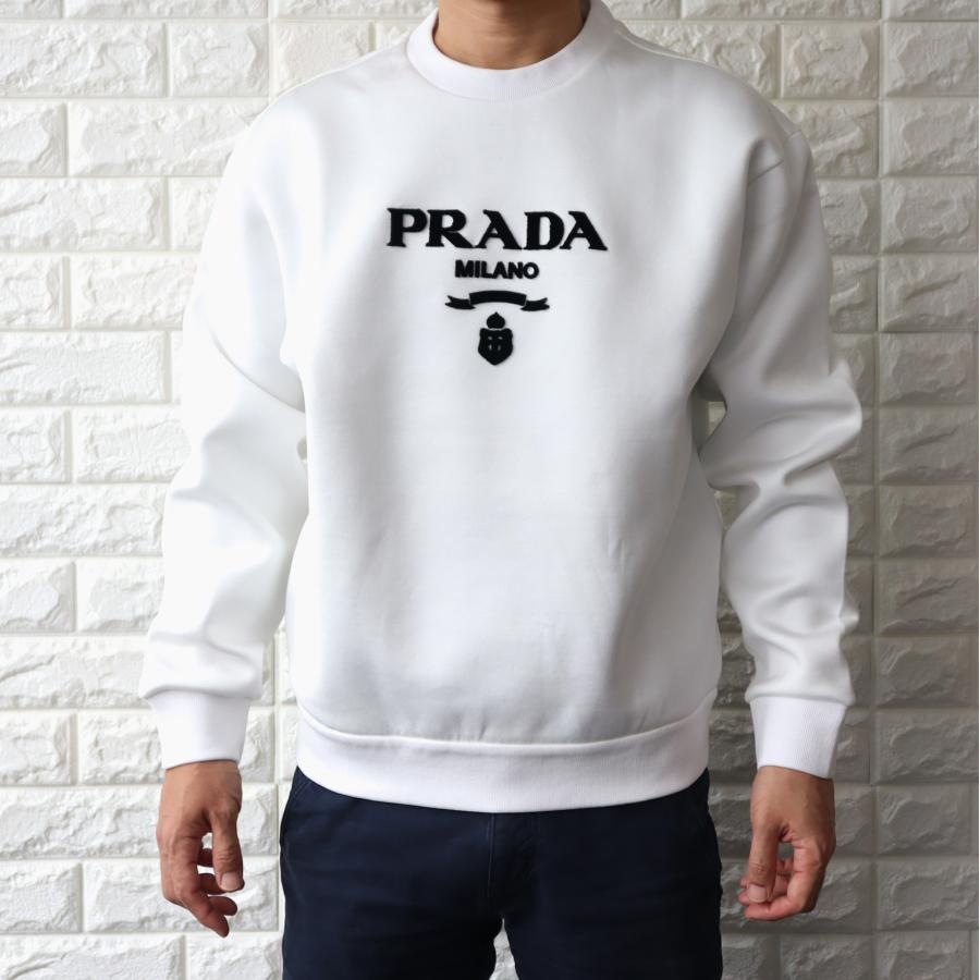 PRADA プラダ ロゴ スウェットシャツ トレーナー メンズ 立体刺繍ロゴ WHITE ホワイト UJL207 1Z54 F0009 オーバーサイズ  テクニカルコットン : pr001 : メラビリエ - 通販 - Yahoo!ショッピング