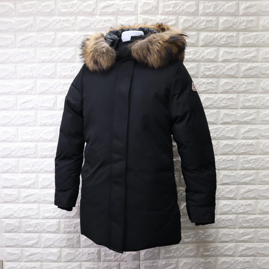 ピレネックス　ファー付きロングダウンジャケット 黒 Pyrenex ピレネックス PYRENEX ダウン ダウンジャケット ダウンコート