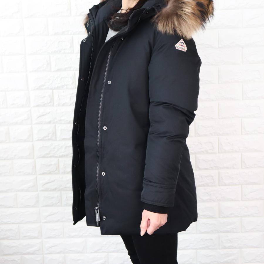 初回限定お試し価格】 ピレネックス PYRENEX ファー付 ダウンジャケット レディース BLACK ブラック BORDEAUX FUR 