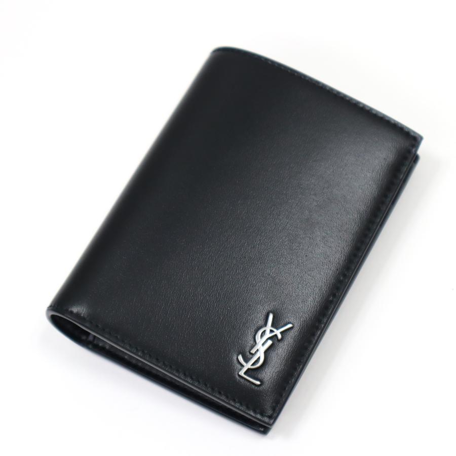 人気 美品 サンローラン クロコ型押し 二つ折り財布 カサンドラ