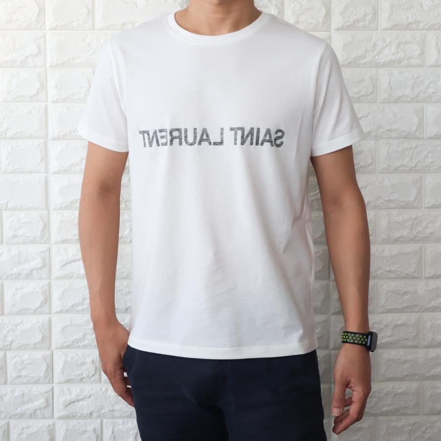 SAINT LAURENT サンローラン Tシャツ メンズ 半袖 クルーネック SAINT LAURENT サンローラン Tシャツ メンズ 半袖 クルーネック