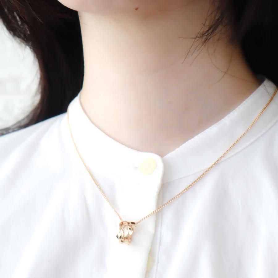 YSL サンローラン　ネックレス　ツイスト　モノグラム　リング　ゴールド 22-1512.jpg