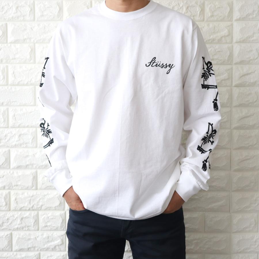 STUSSY ステューシー ロンT PARADISE LOST L/S TEE ロゴ Tシャツ WHITE ホワイト トップス ロング ロンティー  長袖Tシャツ メンズ