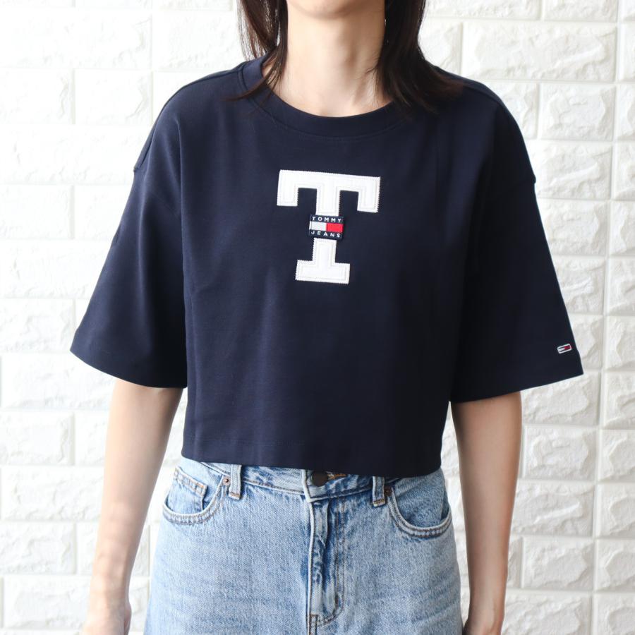 TOMMY HILFIGER トミージーンズ Tシャツ レディース ショート丈 レッド 